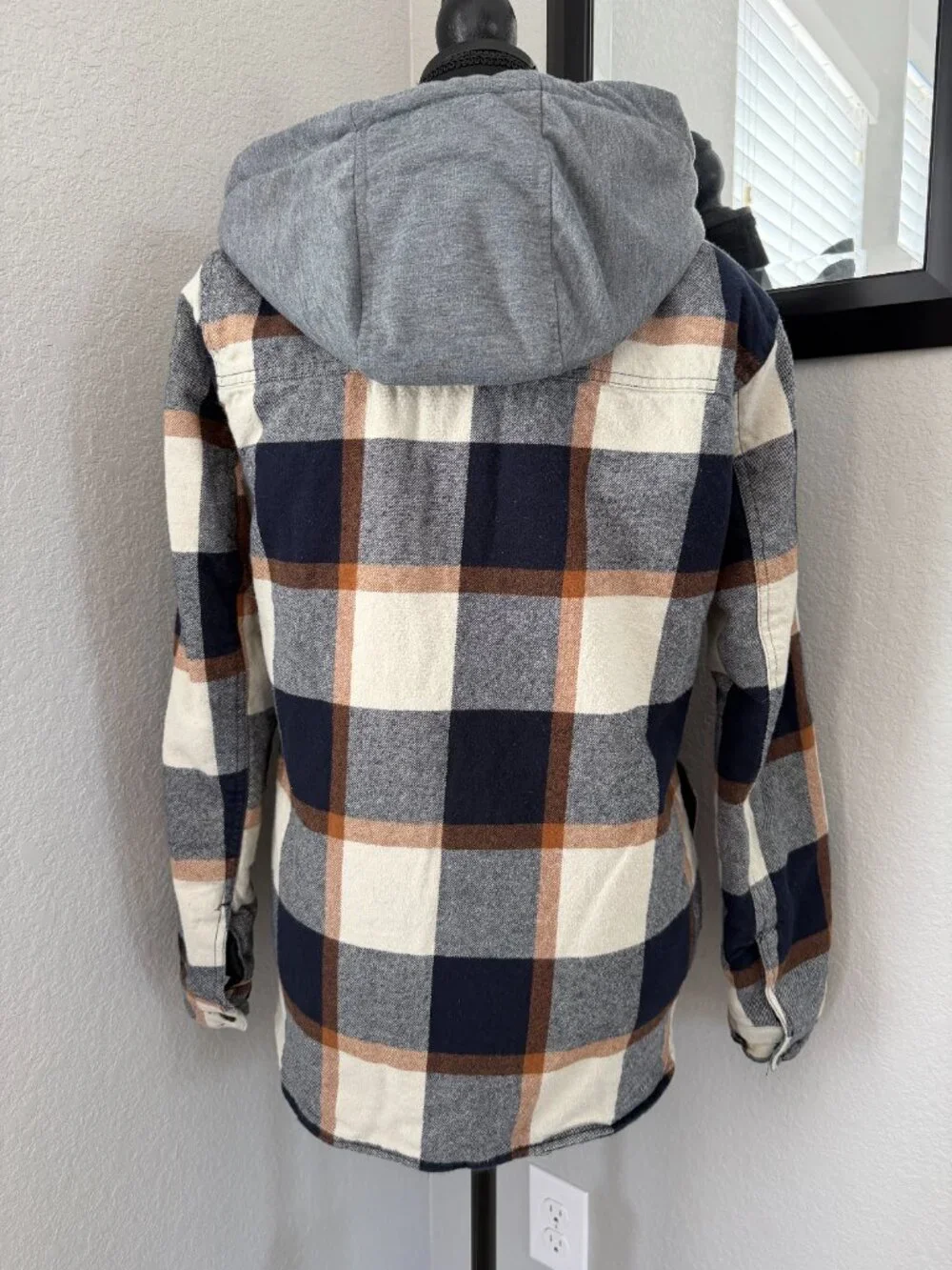 LEVI'S Plaid Cotton Sherpa Lined Hoodie Jacket Mens Small